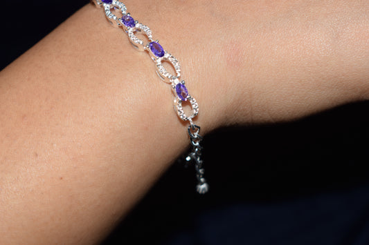 Amethyst Grace Silver Bracelet
