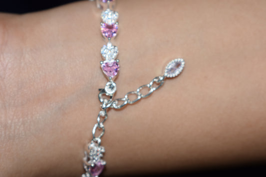 Rosé Radiance Silver Bracelet
