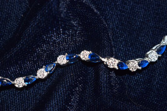 Blue Sapphire Silver Bracelet