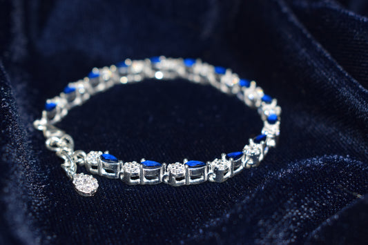 Blue Sapphire Silver Bracelet