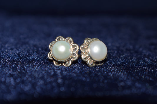 Pearl Blossom 925 Sterling Silver Earrings