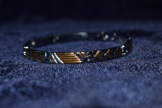 The Intertwined Heart Silver Bracelet with Gold Polish