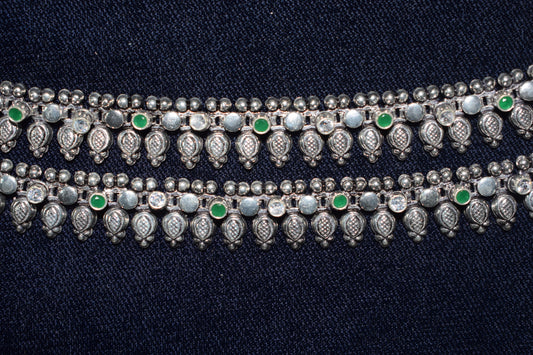 Payal-e-Noor Pure 925 Silver Anklets (Pair of 2)