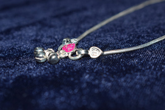The Sweetheart Silver Anklet