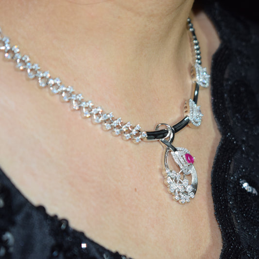 The Ruby Cascade Set of Necklace and Earrings