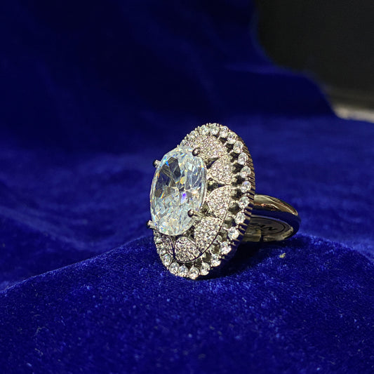 Crown Jewel 925 Silver Hallmarked Ring - Adjustable