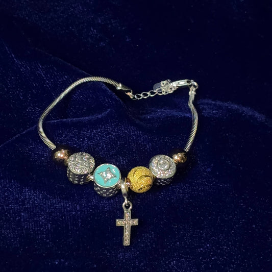 Shimmering Cross Pure 925 Hallmarked Pandora Bracelet