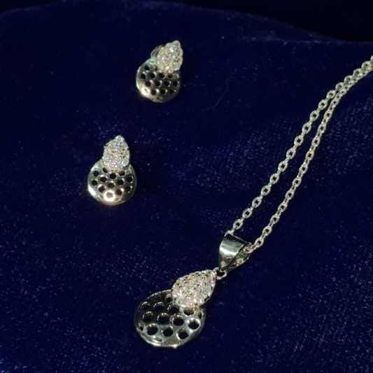 Luna Glow 925 Sterling Silver Pendant with Earring set (FREE 925 PENDANT CHAIN)